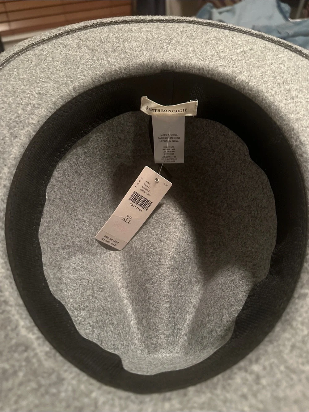 Anthropologie gray women’s hat